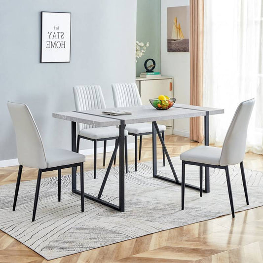 Stylish Gray Dining Set for Cozy Spaces