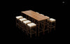 Charming Acacia Outdoor Bistro Set with Cushions