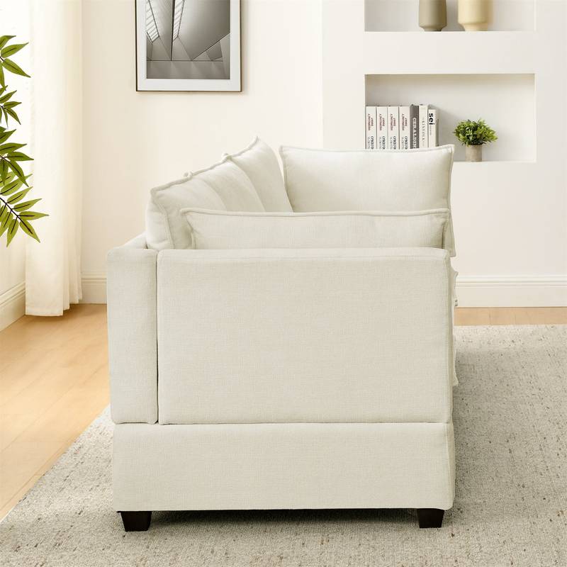 Cozy Cloud Loveseat with Ottomans - Modern Chenille Sleeper for Any Space