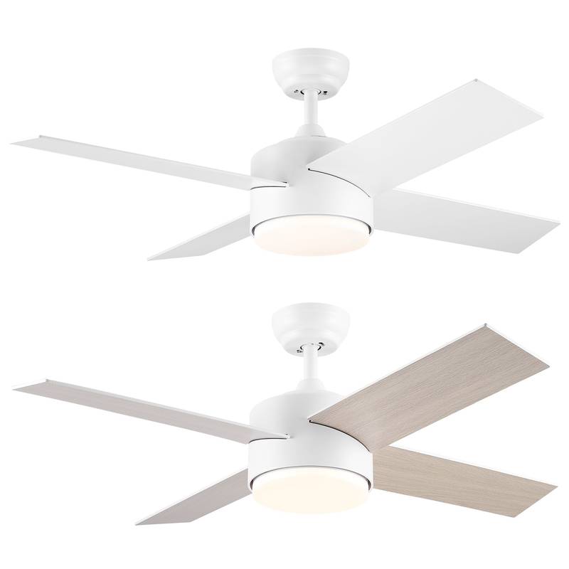 Sleek LED Ceiling Fan with White Blades