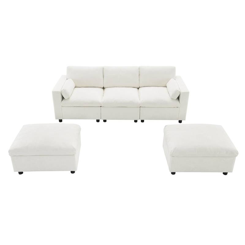 Cozy Cloud Modular Sofa with Storage & Ottomans