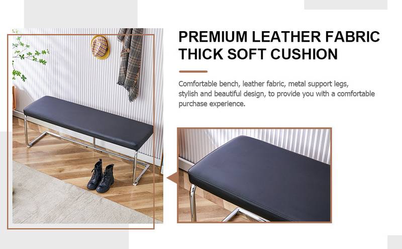 Stylish Shoe Bench with Silver Legs - Perfect Storage for Every Space