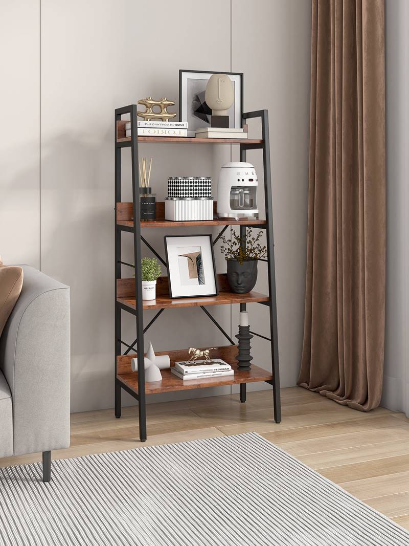 Chic 4-Tier Ladder Shelf - Stylish Metal Storage Unit