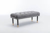 Chic Velvet Tufted Bench with Metal Legs