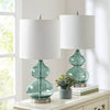 Sleek Ellipse Glass Table Lamps - Set of Two