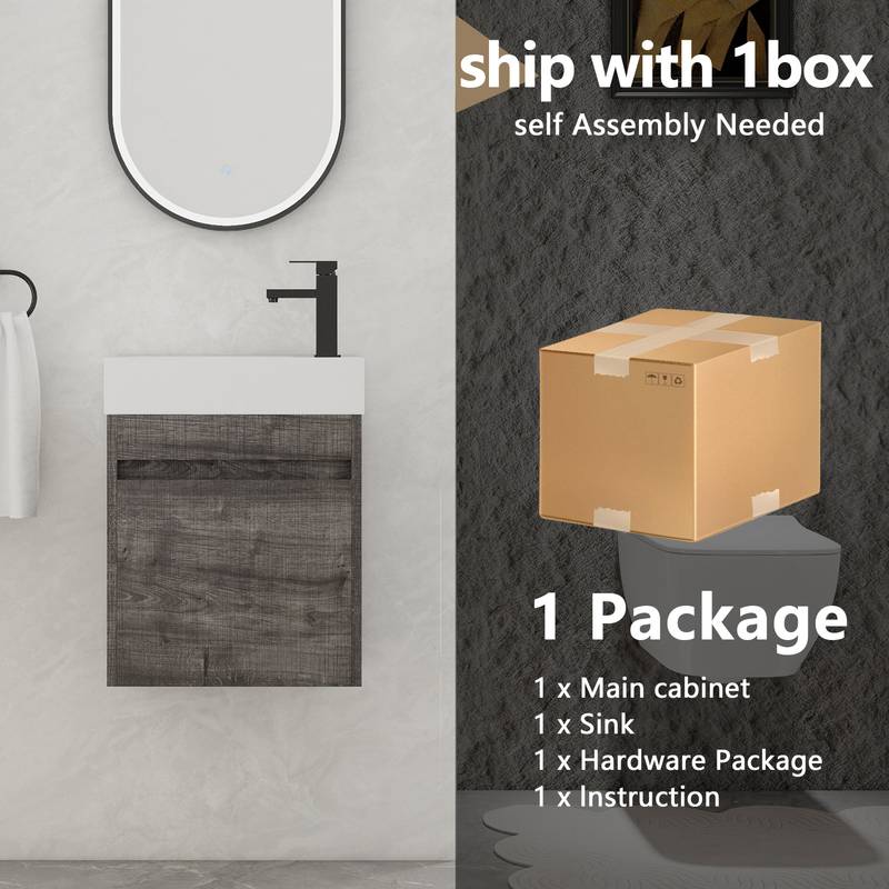 Elegant Wall-Mounted Vanity with Soft-Close Cabinet and Sleek Sink