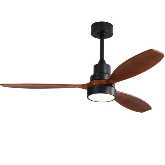 Wooden Ceiling Fan with Remote & LED Light