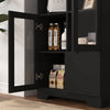 Chic Black Glass-Front Cabinet for Living & Bedroom Storage
