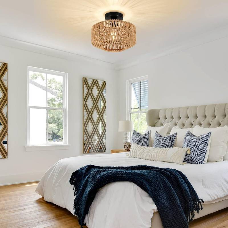 Chic Boho Rattan Ceiling Light