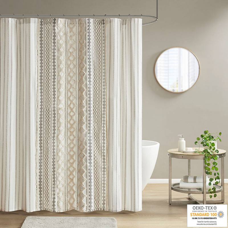 Chic Chenille Cotton Shower Curtain