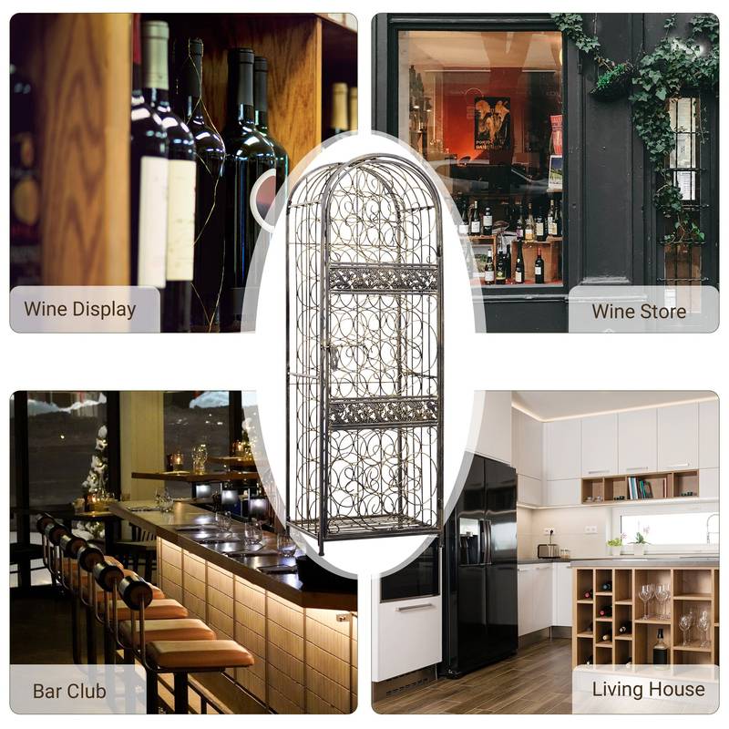 Rustic Wine Jail - Secure Antique Bronze Rack