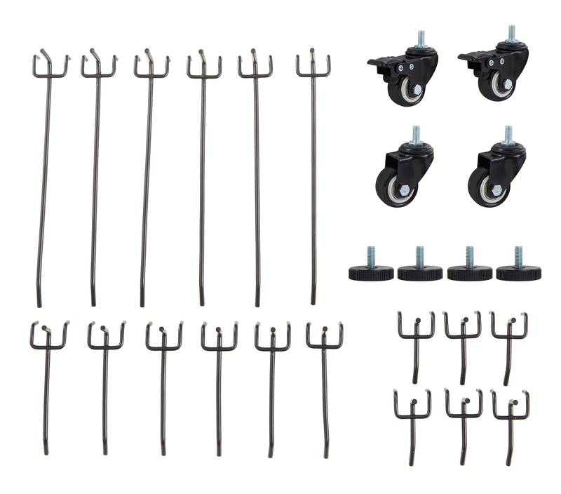 Versatile Rolling Workbench with Pegboard and Outlets