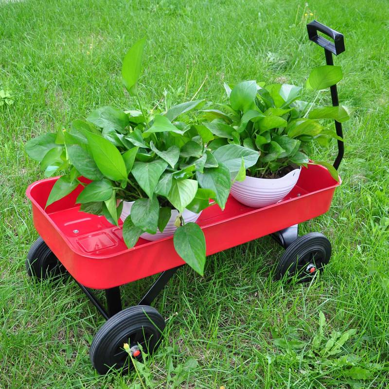 Rugged Red All-Terrain Garden Cart