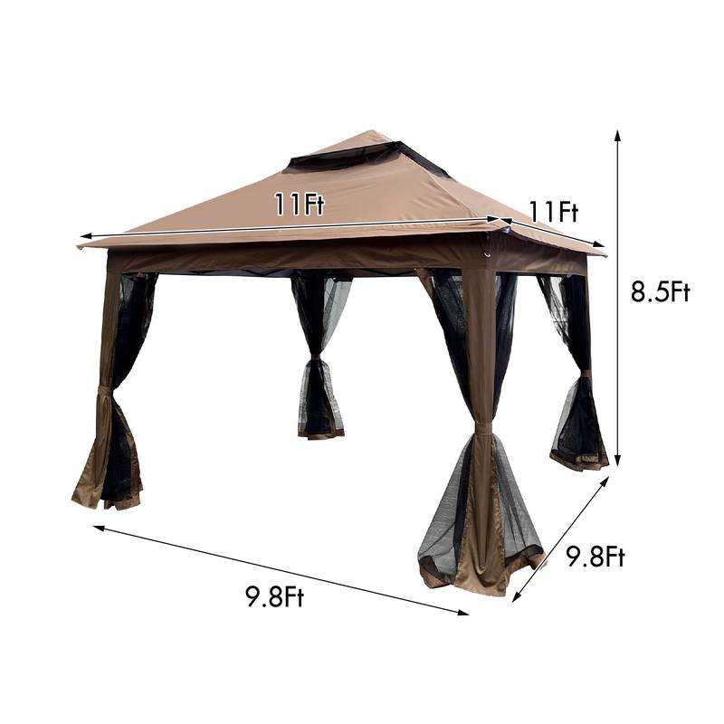 Cozy Pop-Up Canopy Gazebo with Netting and Soft Top