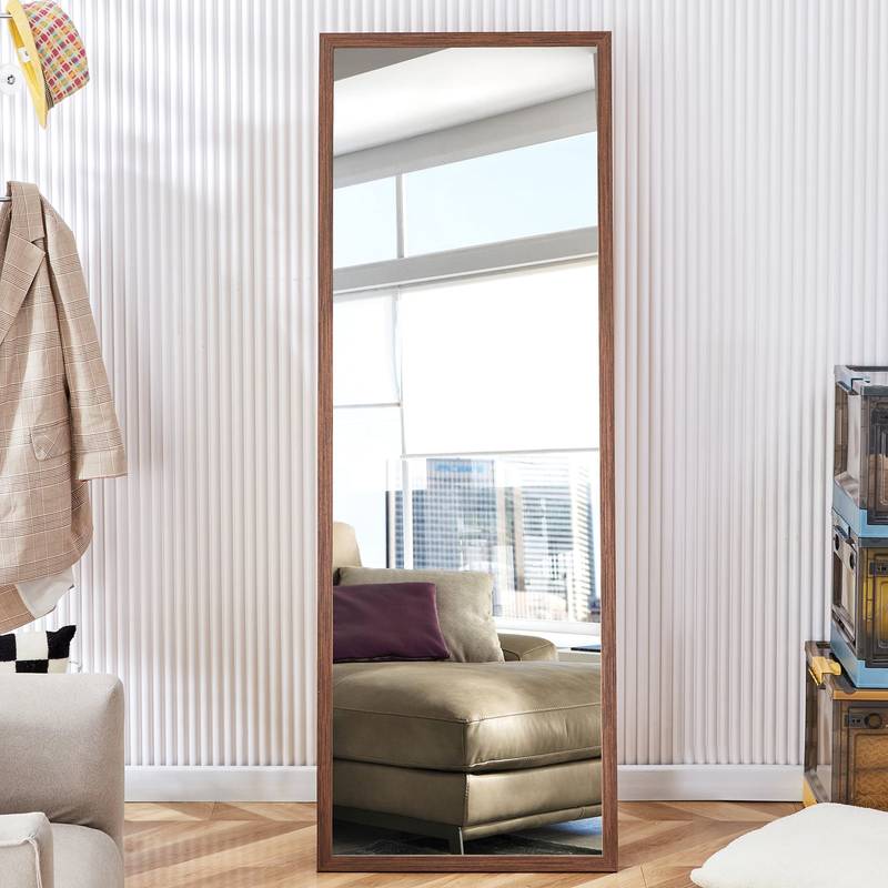 Elegant Wooden Framed Full-Length Mirror