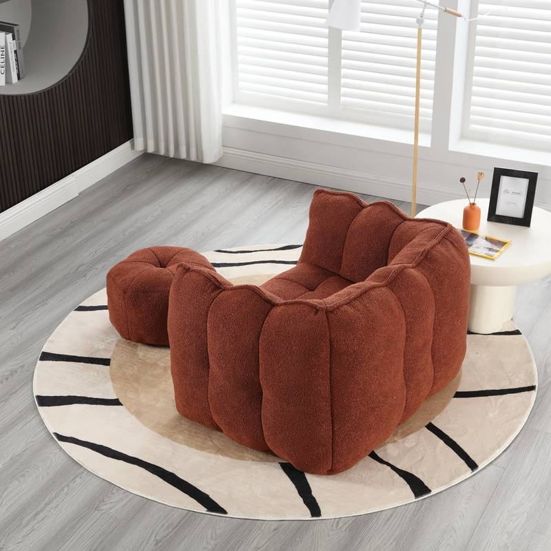 Cozy Foam Bean Bag Lounge Chair with Footstool