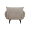 Chic Beige Flannel Accent Chair