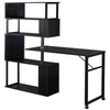 Versatile L-Shaped Home Office Desk with Rolling Bookshelf