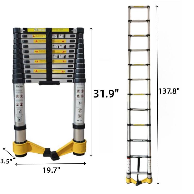 Versatile Telescopic Ladder with Rotating Stabilizer and Magnetic Tool Holder
