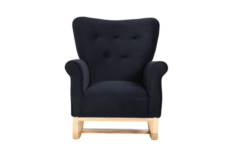 Velvet Mid-Century Rocker Chair