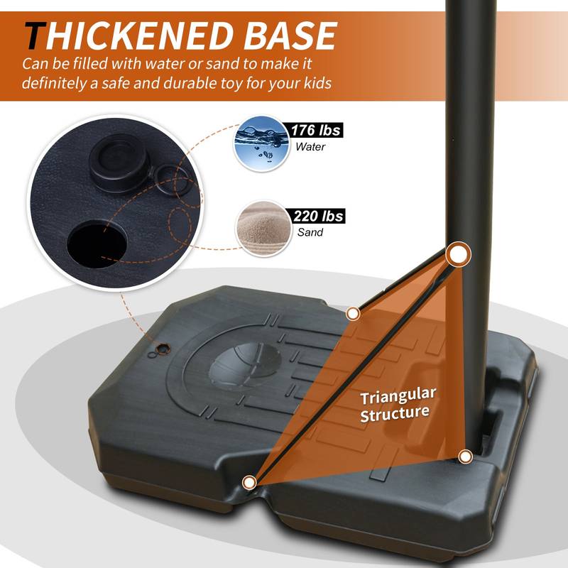 Adjustable Portable Basketball Hoop with Wheels