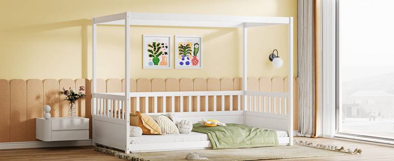 Dreamy Canopy Twin Bed Frame for Kids