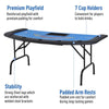 Foldable 7-Player Poker & Blackjack Table with Cup Holders – Blue Felt Fun!