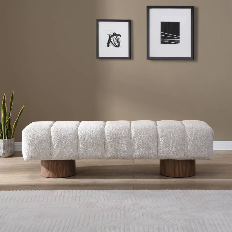 Cozy Faux Fur Dining Bench