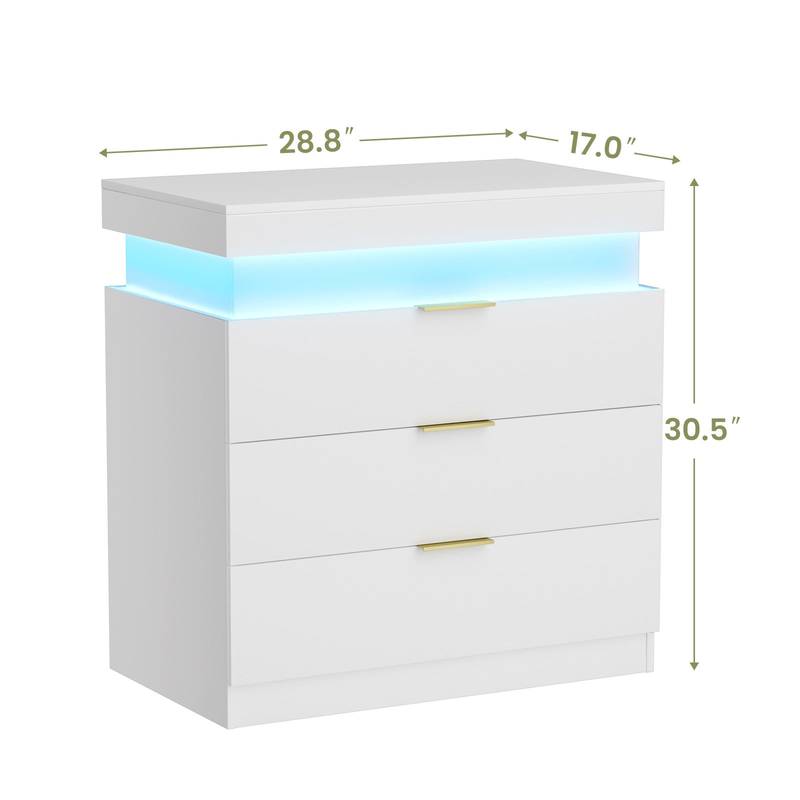 Dreamy Nightstand with Charging Hub & LED Glow