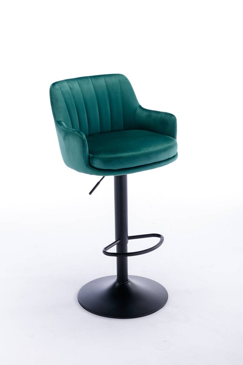 Chic Green Adjustable Bar Stools - Perfect for Kitchen or Pub
