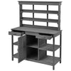 Charming Gray Garden Potting Table with Storage