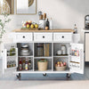Versatile Kitchen Cart with Drop-Leaf Top and Storage