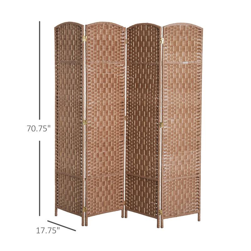 Natural Wicker Room Divider - Stylish Privacy Screen