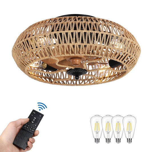 Rattan Glow Ceiling Fan