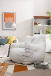 Cozy Ivory Velvet Memory Foam Bean Bag Chair
