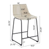 Chic Vintage Faux Leather Counter Stools - Set of Two