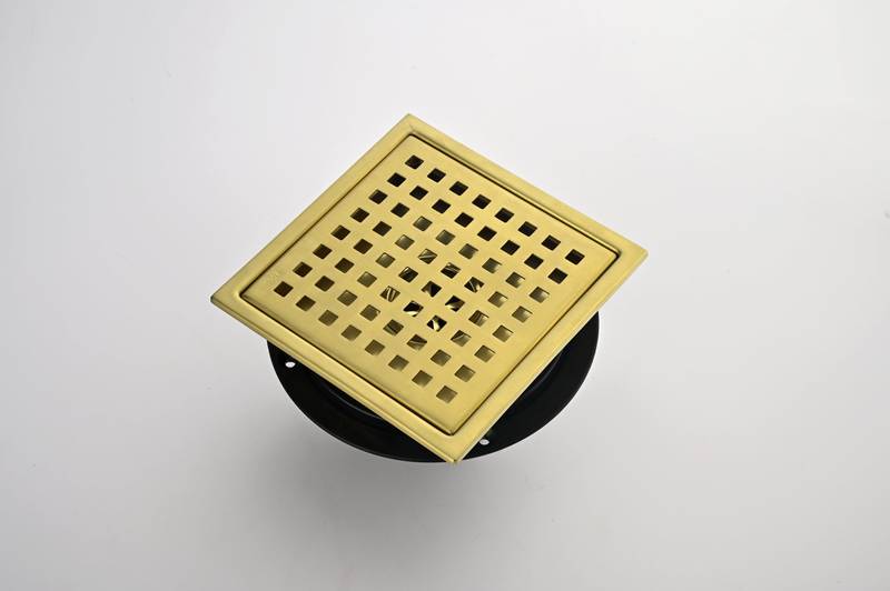 Sleek Square Shower Drain with Removable Grate