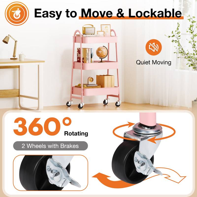 Versatile Rolling Cart - Stylish Storage for Every Room