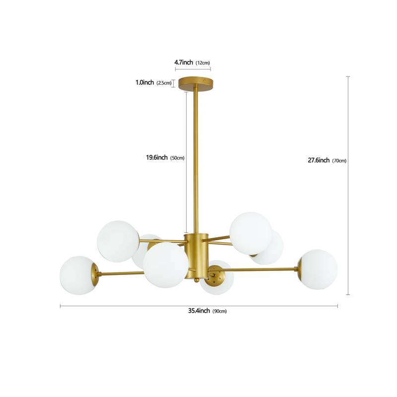 Chic Gold Globe Chandelier