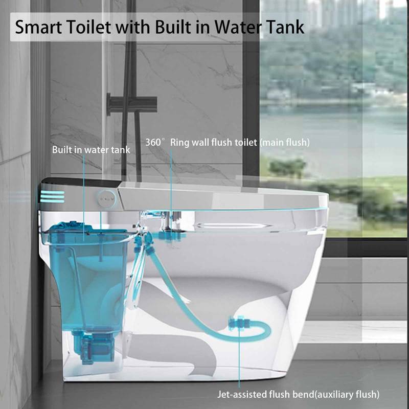 Heated Smart Bidet Toilet with Auto Open & Close