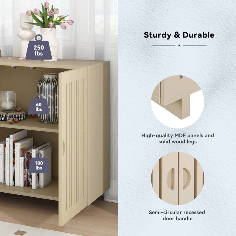 TREXM Chic Sideboard with Smart Storage and Stylish Hollow Doors