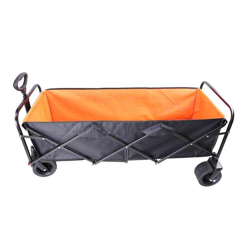 Ultimate Folding Wagon - Garden & Beach Buddy in Black & Orange