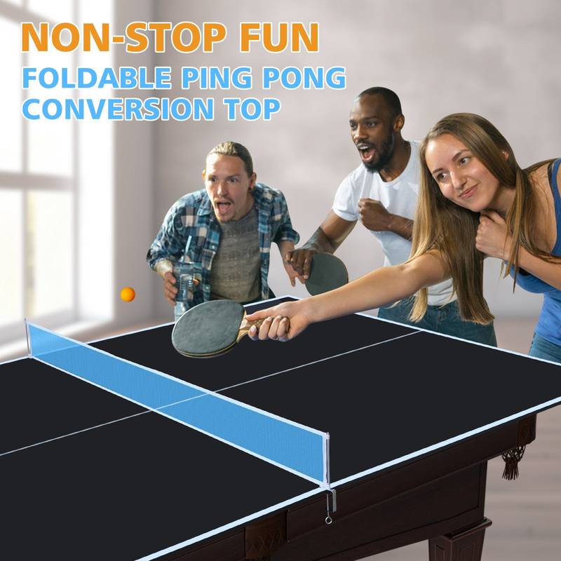 Portable Black Ping Pong Table Top for Indoor Fun
