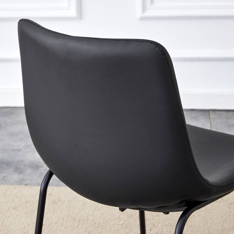 Sleek Black PU Leather Chair