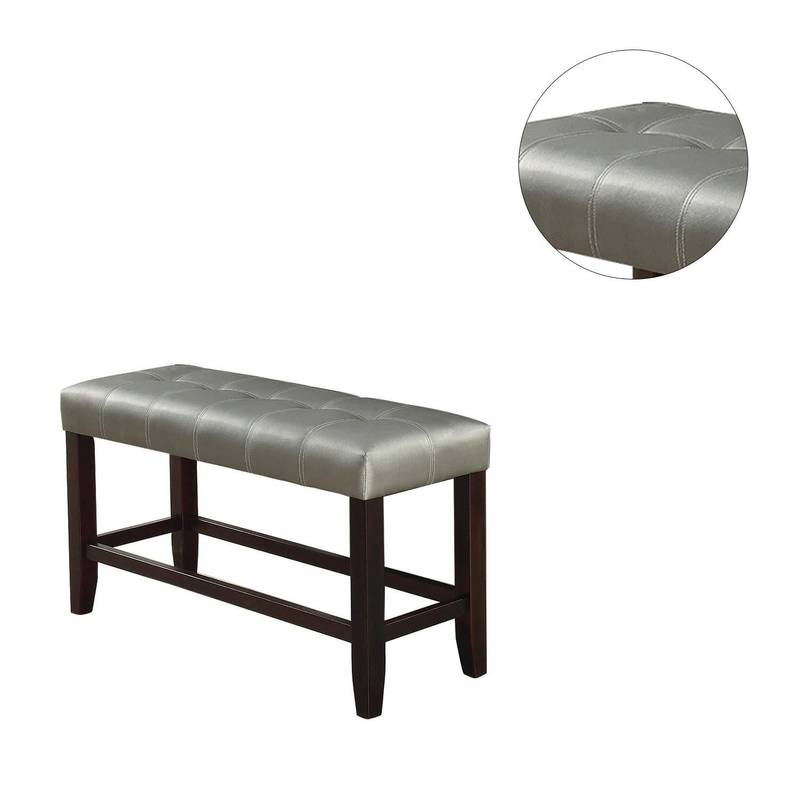 Chic Counter Height Dining Bench with Cozy Tufted Cushion