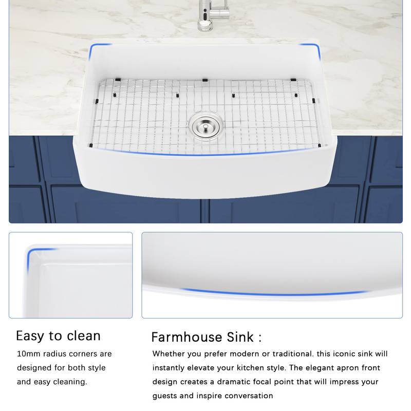 Charming Farmhouse Apron Front Kitchen Sink