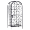 Chic Wine Haven - Stylish Lockable Black Wine Rack