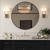 Sleek Black Round Bathroom Mirror