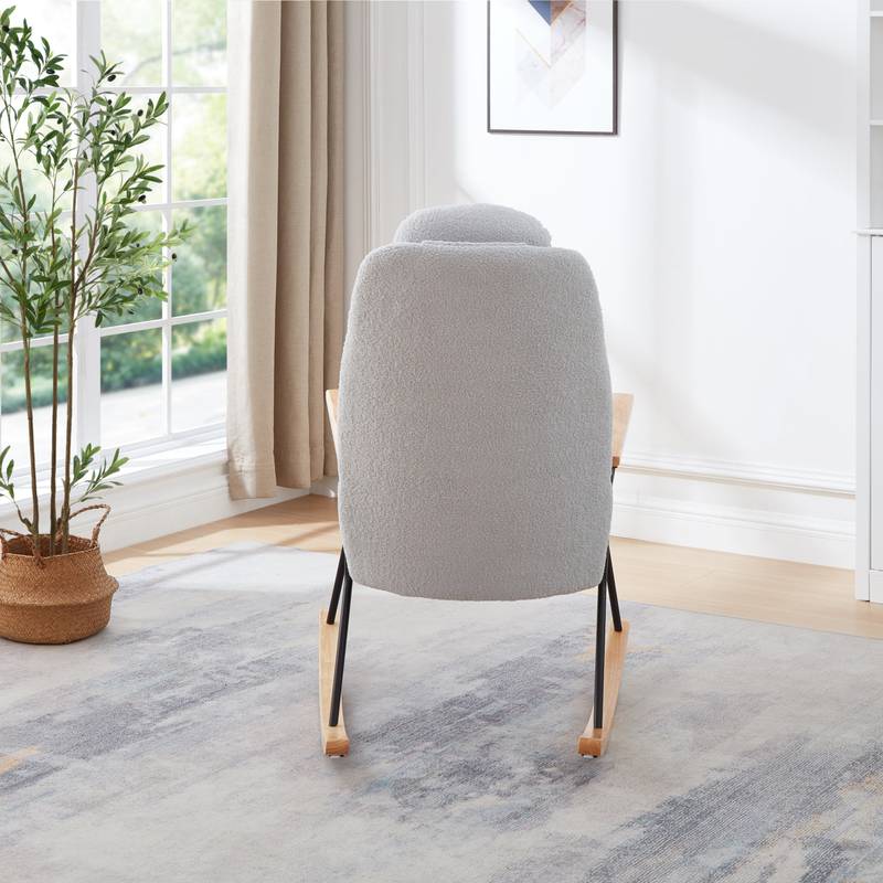 Cozy Rocking Chair with Adjustable Headrest