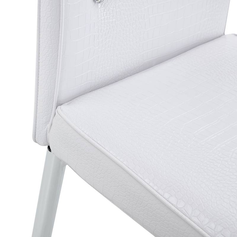 Chic Alligator Skin Dining Chairs with Crystal Accents